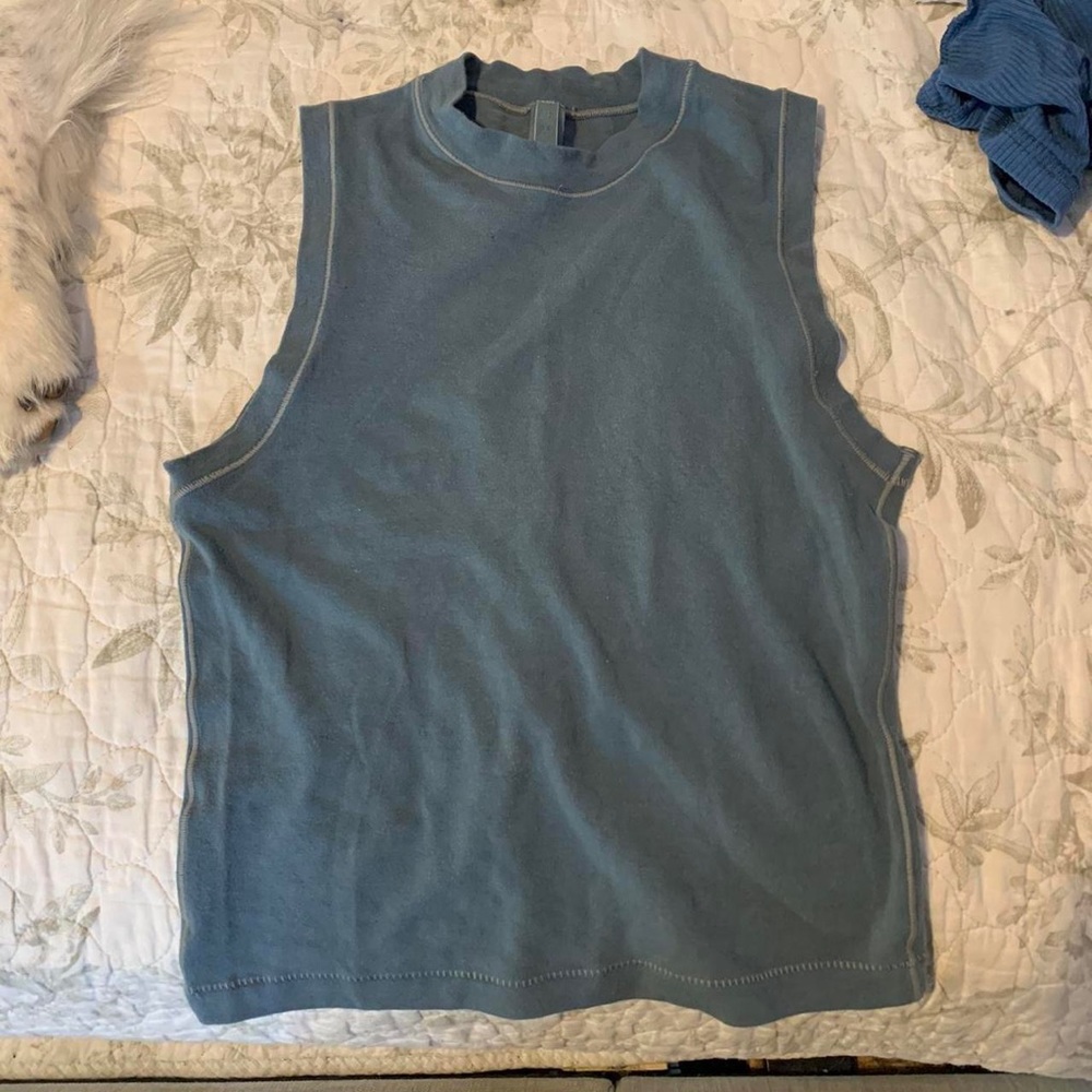 Skims Jersey Mock Neck Tank Top Kyanite